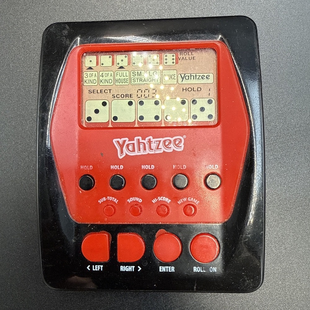 Hasbro Yahtzee Handheld Digital Game - A2125 Tested and Working Test Battery Inc